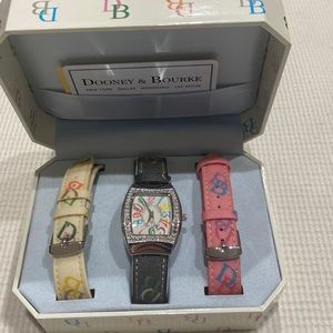 Dooney & Bourke Rhinestone Watch Set NWOT